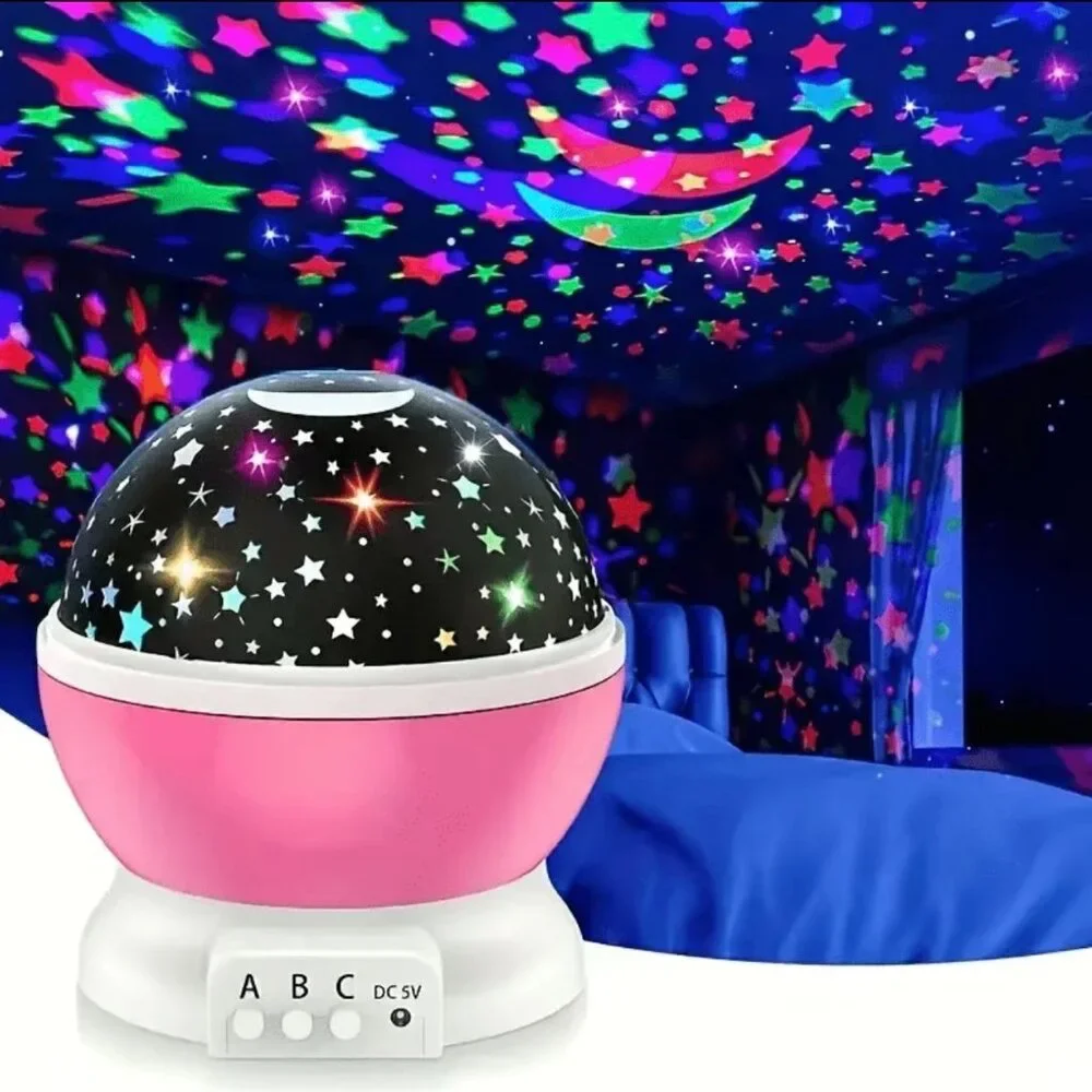 Moon Star Projector Light, 9 Colors Conversion with 360 Degree Rotation